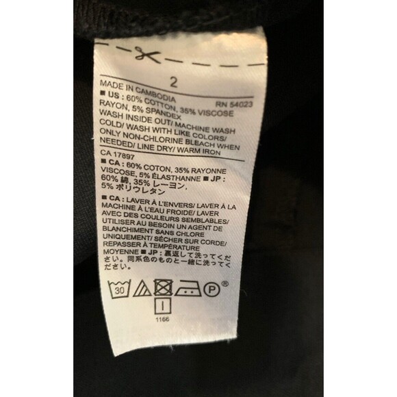 Banana Republic Short Skirt Women's Size 2 Black Hidden Zipper Cotton Blend Slit - Picture 9 of 10